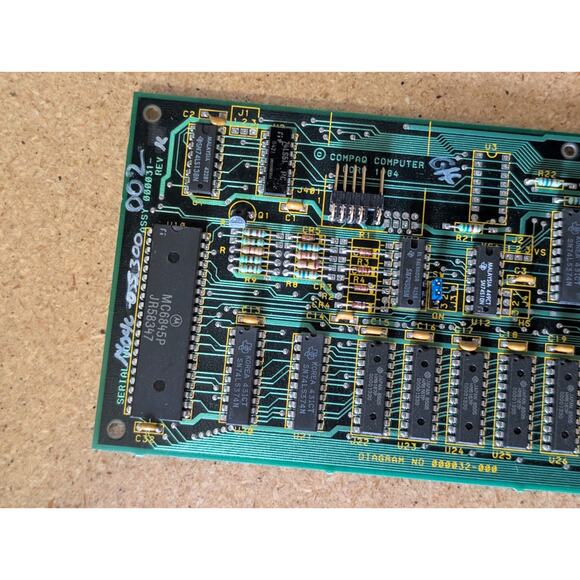 Vtg Compaq VDU Controller Board Video Graphics Card 000033-001 Rev E 1984 ISA - Picture 2 of 8